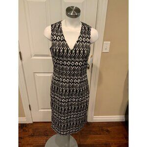 Diane Von Furstenberg Black & White Trisha Pencil Midi Dress, Size 6